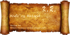 Knézy Roland névjegykártya